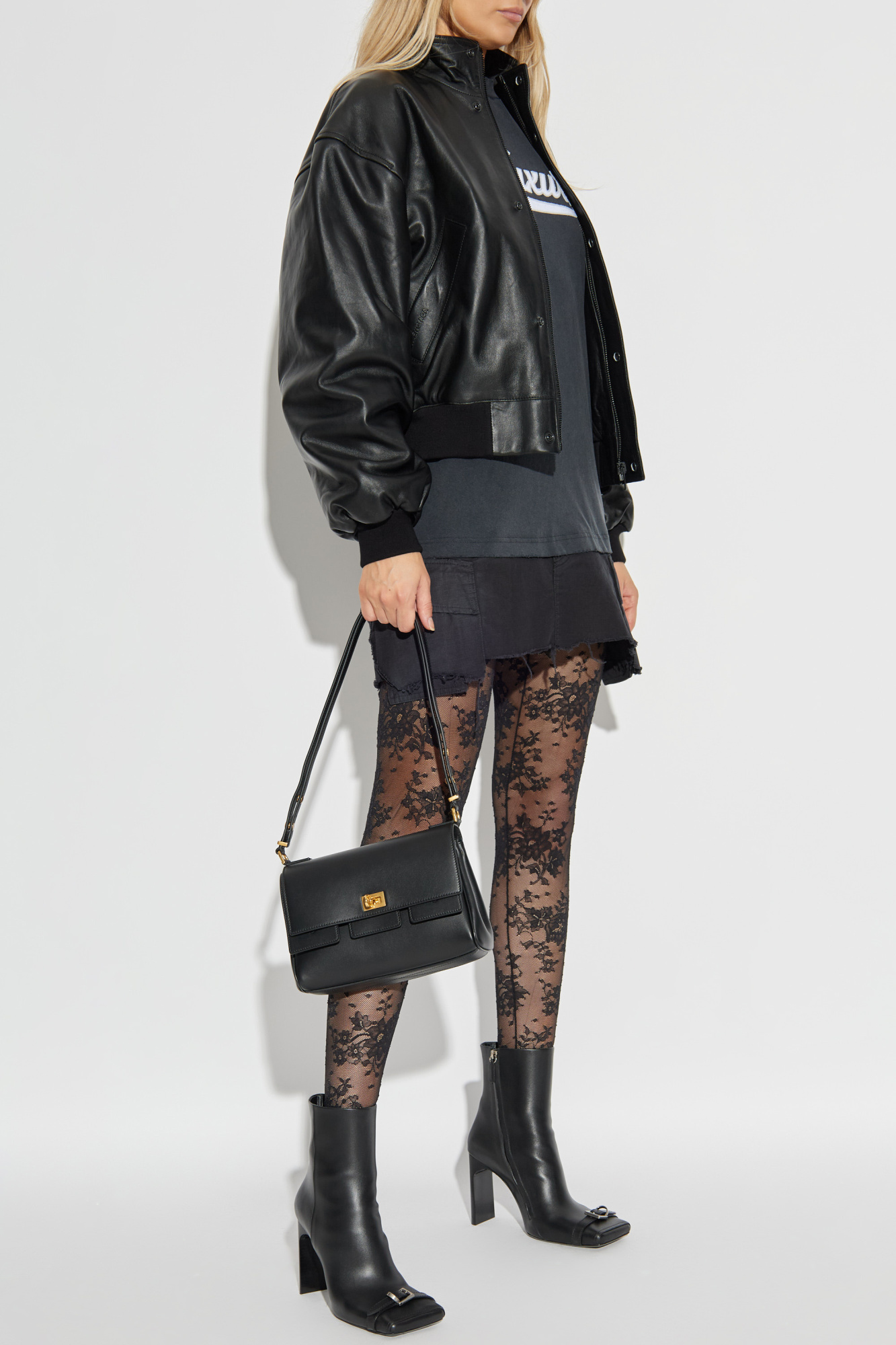 Black Leather bomber jacket Balenciaga - Vitkac Canada